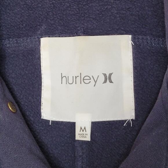 HURLEY Women's Winchester YC Hooded Fleece Peacoat Jacket Navy Blue sz M - Picture 6 of 12